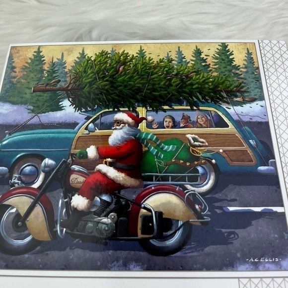NEW Boardwalk Motorcycle Santa 1000 Piece Jigsaw Puzzle Holiday 19 1/4”x26 5/8” - Picture 2 of 10